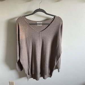 Light brown v-neck sweater